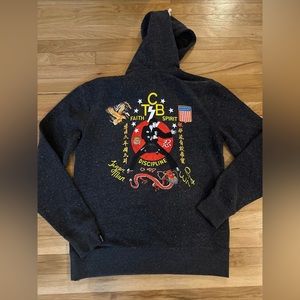 Roots of fight black tcb hoodie sweatshirt Elvis sz small nwr